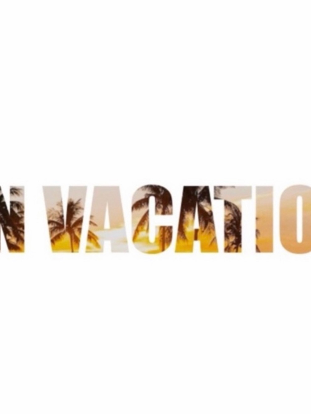 "On Vacation" Sunset Palm Decorative Wall Art Print - White and Orange